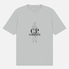 Мужская футболка C.P. Company 1020 Jersey Logo, цвет голубой, размер S