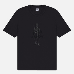 Мужская футболка C.P. Company 1020 Jersey Logo, цвет чёрный, размер S