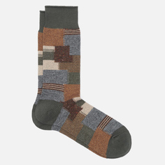 Носки Anonymous Ism Patchwork Crew, цвет оливковый, размер 41-44 EU