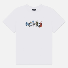 Мужская футболка A.P.C. Auguste GOTS, цвет белый, размер S