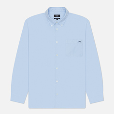 Мужская рубашка A.P.C. Mateo Logo, цвет голубой, размер S