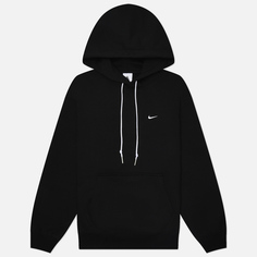 Мужская толстовка Nike Solo Swoosh Fleece Hoodie, цвет чёрный, размер S