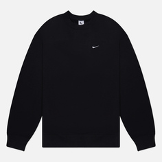 Мужская толстовка Nike Solo Swoosh Fleece Crew Neck, цвет чёрный, размер S
