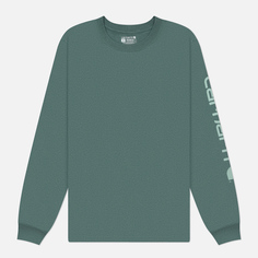 Мужской лонгслив Carhartt Relaxed Fit Heavyweight Logo Sleeve Graphic, цвет зелёный, размер S