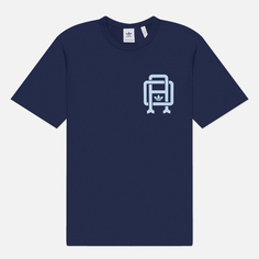 Мужская футболка adidas Originals Q12 Varsity, цвет синий, размер S