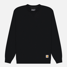 Мужская толстовка Carhartt Loose Fit Midweight Crew Neck, цвет чёрный, размер S