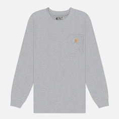 Мужской лонгслив Carhartt Loose Fit Heavyweight Pocket, цвет серый, размер S