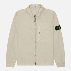 Мужская рубашка Stone Island Brushed Organic Cotton Canvas Old Effect Overshirt, цвет бежевый, размер M