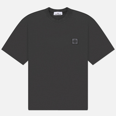 Мужская футболка Stone Island Monocolour Compass Patch, цвет серый, размер S