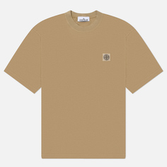 Мужская футболка Stone Island Monocolour Compass Patch, цвет коричневый, размер S