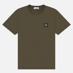 Мужская футболка Stone Island Compass Patch, цвет оливковый, размер S