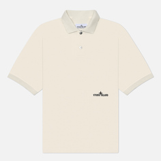 Мужское поло Stone Island 50/2 Organic Cotton Pique, цвет бежевый, размер S