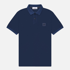 Мужское поло Stone Island Compass Patch Overdyed Pigments, цвет синий, размер S