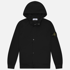 Мужская куртка ветровка Stone Island Light Soft Shell-R E.Dye Hooded, цвет чёрный, размер S