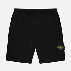 Мужские шорты Stone Island Organic Cotton Fleece, цвет чёрный, размер S