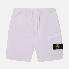 Мужские шорты Stone Island Organic Cotton Fleece, цвет фиолетовый, размер S