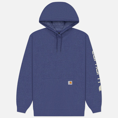Мужская толстовка Carhartt Loose Fit Midweight Logo Sleeve Graphic Hoodie, цвет синий, размер S