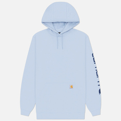 Мужская толстовка Carhartt Loose Fit Midweight Logo Sleeve Graphic Hoodie, цвет голубой, размер S