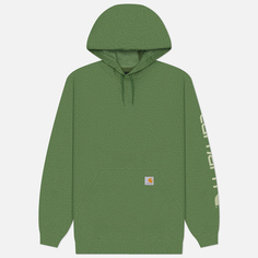 Мужская толстовка Carhartt Loose Fit Midweight Logo Sleeve Graphic Hoodie, цвет зелёный, размер S