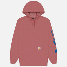 Мужская толстовка Carhartt Loose Fit Midweight Logo Sleeve Graphic Hoodie, цвет бордовый, размер S