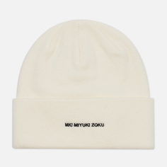 Шапка MKI Miyuki-Zoku Embroidered Logo Merino, цвет бежевый