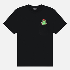 Мужская футболка RIPNDIP Smoking Rasta Alien Pocket, цвет чёрный, размер S