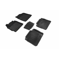 Автомобильные коврики EVA 3D Toyota Camry VII 2012- 2018 черные, с рисунком соты Seintex 95207