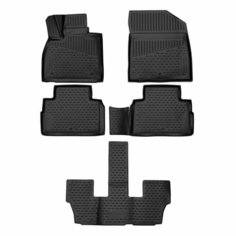 Коврики 3D салона для Hyundai Palisade (2018-2024) 7 мест, 5 шт. / Хендай Палисад Element