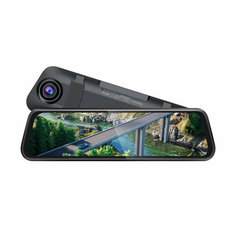 Автомобильный видеорегистратор-зеркало DVR Eplutus D/90 (RUS). Видеорегистратор для авто. Угол обзора - передная 170°, задняя 140°.