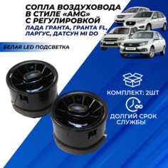 Сопла AMG 2шт. для Гранта на панель приборов с регулировкой белая подсветка Granta Калина 2 Ларгус Датсун mini ver 3.0 Нет бренда