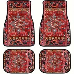 Автомобильный напольный ковер, набор из 4-х предметов, персидский дизайн, автомобильные внутренние коврики, прочные передние и задние ковры для автомобильных аксессуаров, 33X44cm and 44X68cm, 4pcs--1 нет