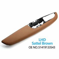 Передняя левая внутренняя дверная ручка LHD, подлокотник, Внешняя рамка, сменная панель для BMW X5 X6 E70 E71 E72 2007-2013, LHD Sattel Brown, 5141 9133 543 нет