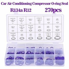 Набор уплотнительных колец R134a R12 HNBR, резиновые уплотнительные кольца в ассортименте для автомобиля, автомобильного кондиционера, инструмент для ремонта системы кондиционера, Purple 270pcs нет