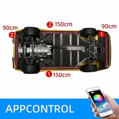 Лента для освесветильник днища автомобиля, подсветсветильник, Гибкая Rgb-подсветка, дистанционное управление через приложение, светодиодная декоративная лампа для укладки, неоновая лампа 12 В, APP 150X2-90X2 Fccemc