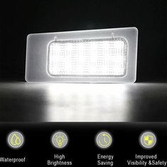 Для Kia Forte MK2 KX3 Hyundai Accent Elantra MD Solaris 2 шт. без ошибок светодиодный светильник номерного знака номерная лампа, Clear нет