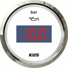 KUS 52 мм цифровые манометры масла 0-10 бар 0-145 фунтов на квадратный дюйм измерители давления масла 12 В/24 В для авто лодки, двигателя, дома, яхты, мотоцикла, white Kadir Koc