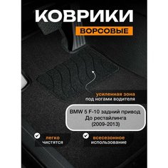 Ворсовые коврики для BMW 5 F10 задний привод до рестайлинга (2009-2013) / текстильные коврики бмв 5 ф10 Sei Ntex