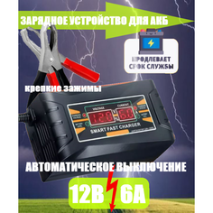 Автоматическое зарядное устройство 12В/6А Black для автомобильного аккумулятора RG
