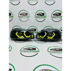 Фары передние Калина 1, 2.0 bi-led черная маска в стиле BMW Lime