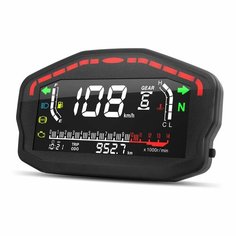 Универсальный мотоциклетный спидометр, цифровой одометр, подсветка, приборная панель для BMW Honda Ducati Kawasaki Yamaha, 2,4 цилиндры, Черный Maimeimi