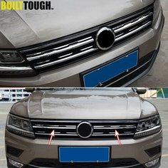 Хромированная передняя сетчатая решетка-бампер для VW Tiguan Mk2 2016 2017-2021, накладка на капот, гарнир, литье, Стайлинг, защита Xukey