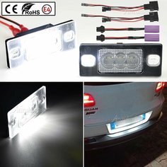 Подсветка номера автомобиля для VW, Фольксвагена, туарег (с компактным запасным колесом), тигуаня, VW гольфа 5, 5D, универсал, 12 В, 2PCS LED Light Anzulwang