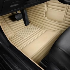 Автомобильные коврики для Porsche Cayenne 996 955 958 Macan 718 Taycan Boxster, пользовательские Водонепроницаемые кожаные Коврики для ног, автомобильные аксессуары, Beige нет