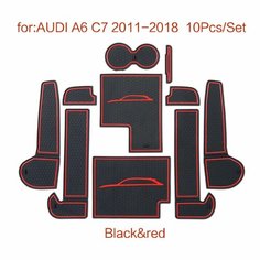 Нескользящий коврик для Audi A6 C7 4G 2011 2012 2013 2014 2015 2016 2017 2018, Red нет