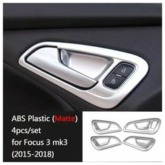 Для Ford Focus 3 4 Mk3 MK4 седан хэтчбек 2012-2021 аксессуары для стайлинга автомобиля внутренняя ручка Чаша отделка Декоративная наклейка, Type B ABS Matte Eazyzking