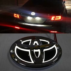 Светодиодный Автомобильный передний значок светильник эмблема Авто Наклейка для Toyota Corolla Rav4 Yaris Chr Hilux Camry Land Supra Wish Auris Avensis Corolla, 13.0cm X 8.9cm, white