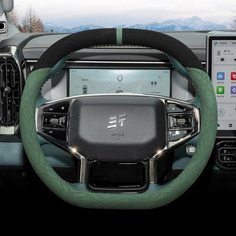 Замшевый чехол на руль автомобиля для Chery Jetour Traveller T2 2023 2024 2025 Jetour T2, аксессуары для модификации интерьера, Зелёный Fc Xvenle