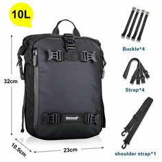 Сумка-переноска для мотоцикла Rhinowalk, 10 л, 20 л, 30 л, Black 10L, Черный