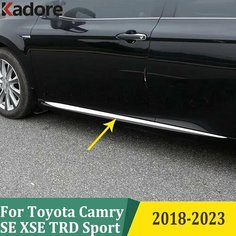 Для Toyota Camry SE XSE TRD Sport 2018-2022 2023, внешние аксессуары, боковая накладка на кузов автомобиля, накладка из нержавеющей стали Kadore