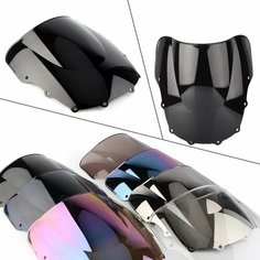 Ветровое стекло для мотоцикла с двойными пузырьками для Kawasaki ZZR400 1993-2007 ZZR600 ZZR 400 600 аксессуары для ветрового стекла обтекатель дефлектор, Черный нет